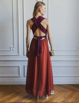 Robe bordeaux & terracotta Suzana