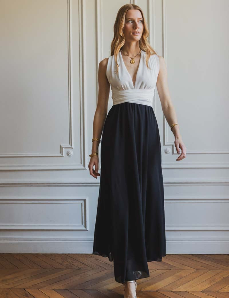 Robe blanche & noire Suzana