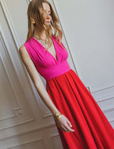 Robe fuchsia & rouge Suzana