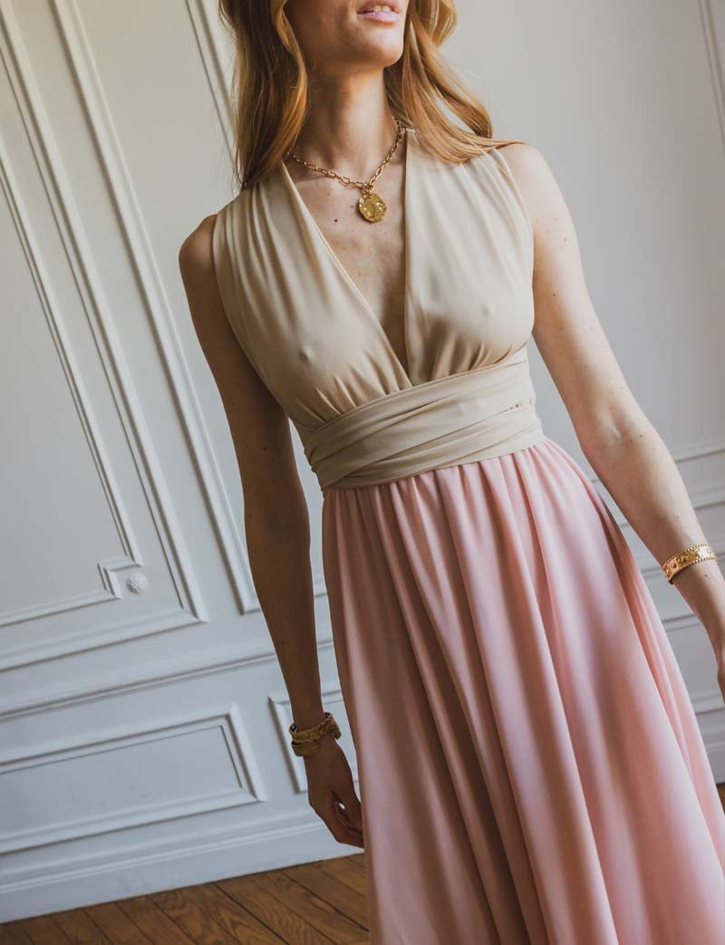 Robe sable & rose Suzana