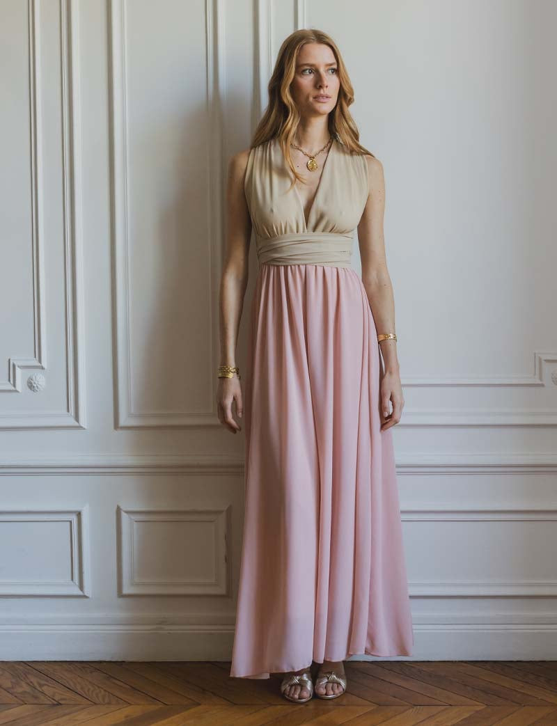 Robe sable & rose Suzana