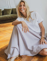 Reta taupe striped skirt