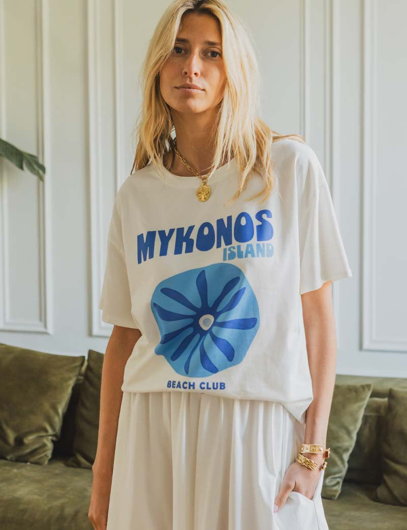 T-shirt blanc Mykonos