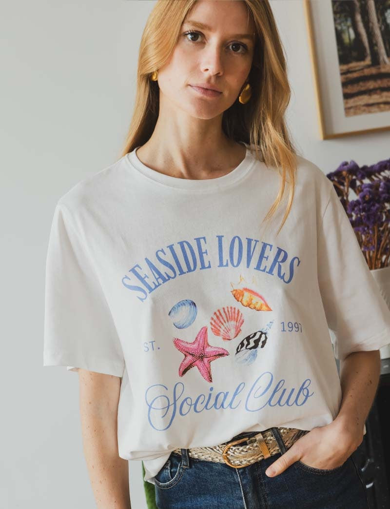 T-shirt blanc Seaside Lovers