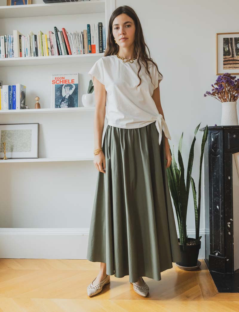 Elma olive skirt