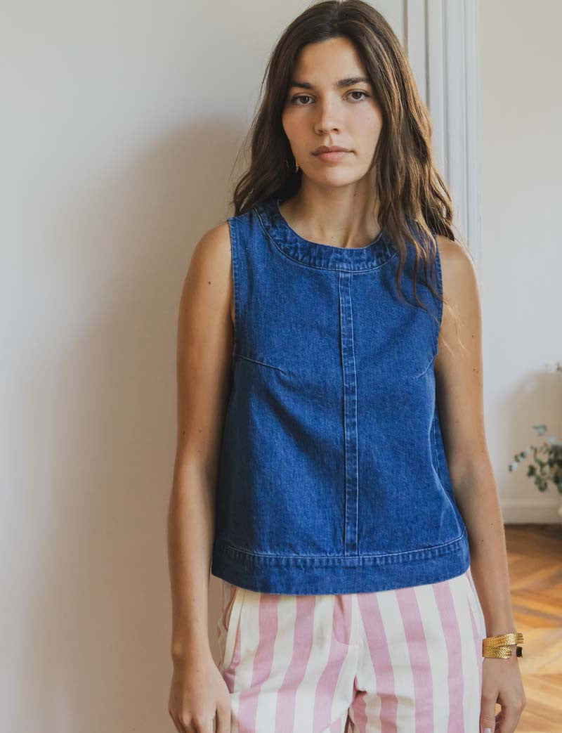 Top bleu Leza