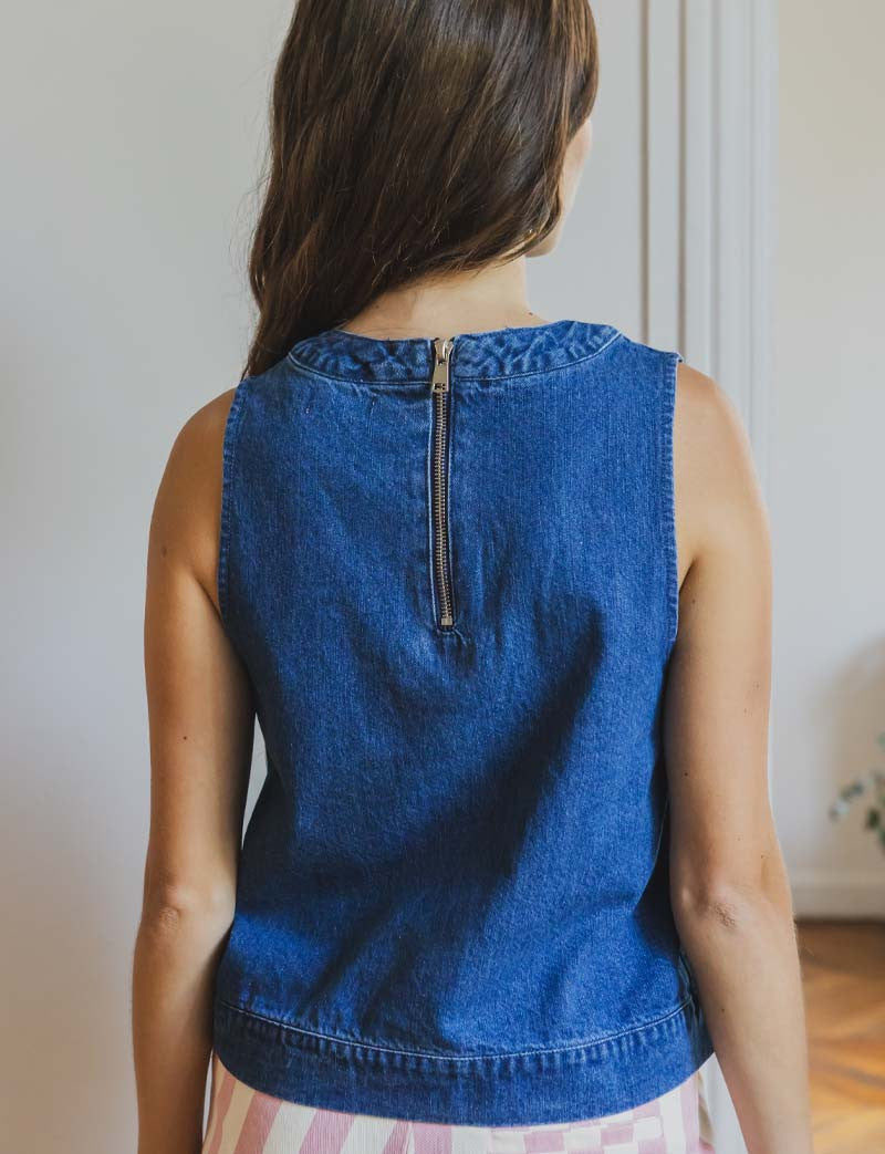Top bleu Leza