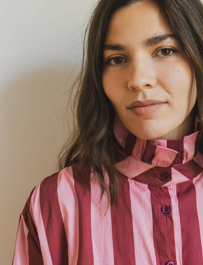 Chemise rose & bordeaux Dera