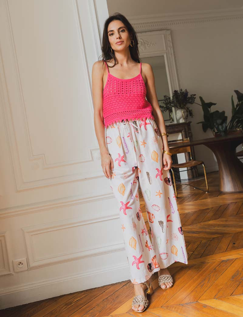 Pantalon écru Coquillages