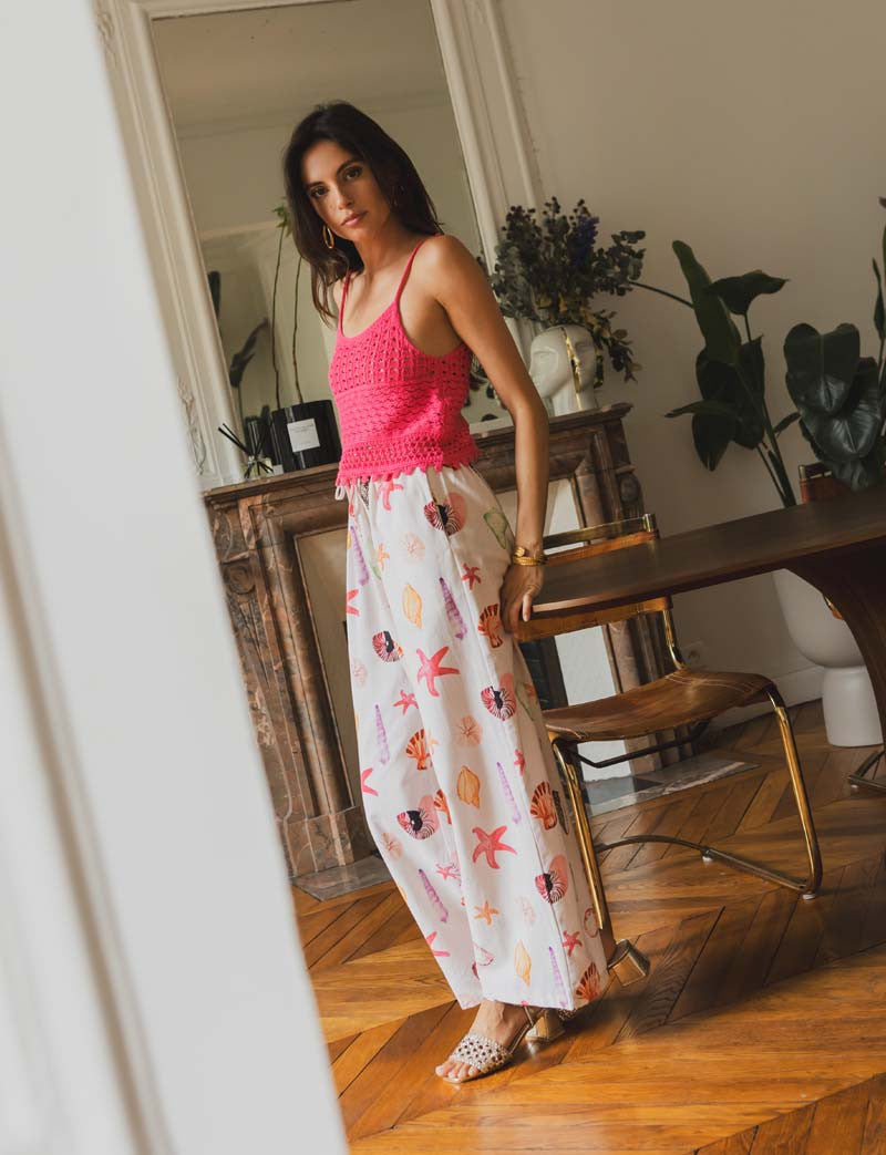Pantalon écru Coquillages