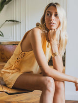 Yaniv yellow Bermuda shorts