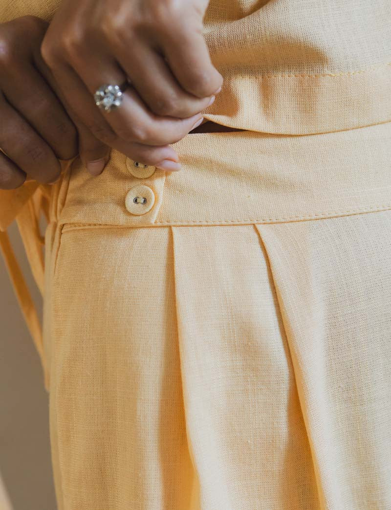 Yaniv yellow Bermuda shorts