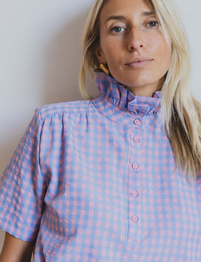 Robe rose & bleue Jeanett