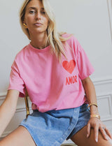 T-shirt rose & rouge Amour