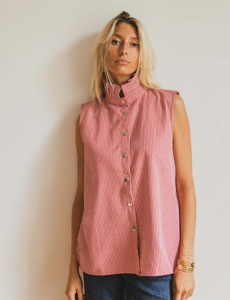 Gilet à rayures rouge Vale