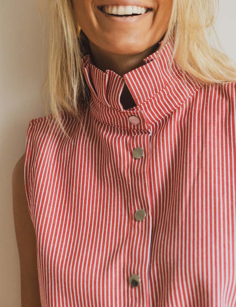 Gilet à rayures rouge Vale