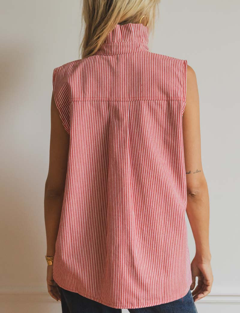 Gilet à rayures rouge Vale