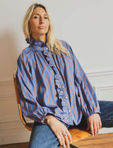 Camisa azul y burdeos Gracen
