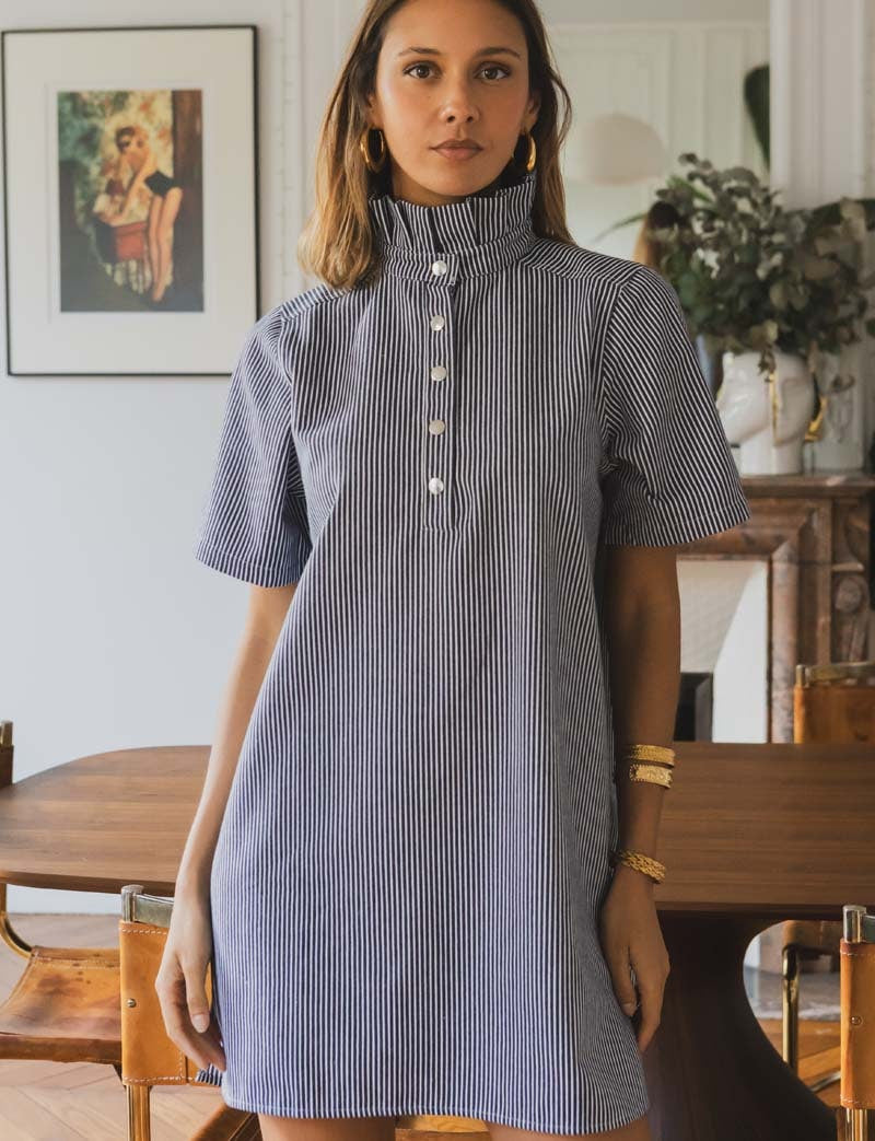 Robe marine à rayures Doma