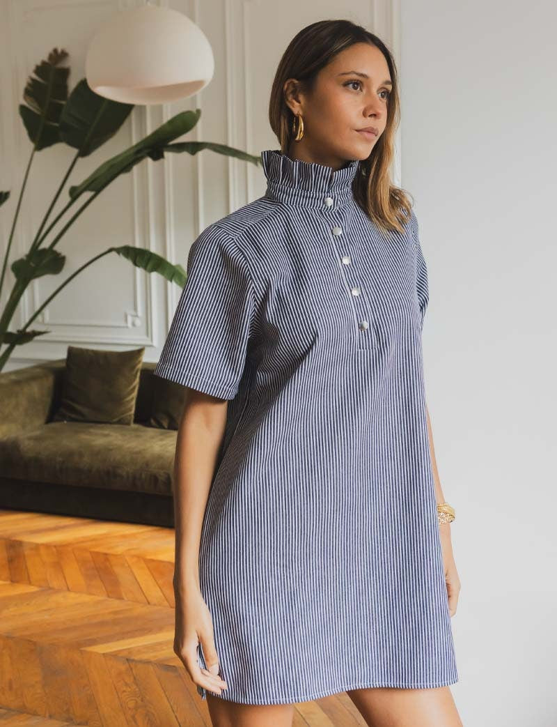 Robe marine à rayures Doma