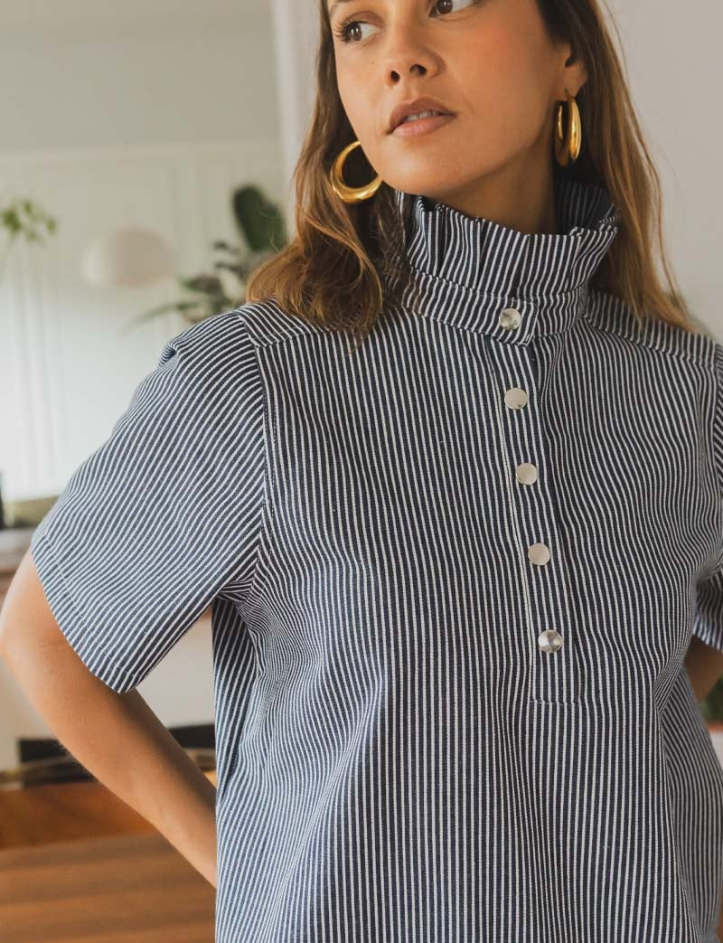 Robe marine à rayures Doma