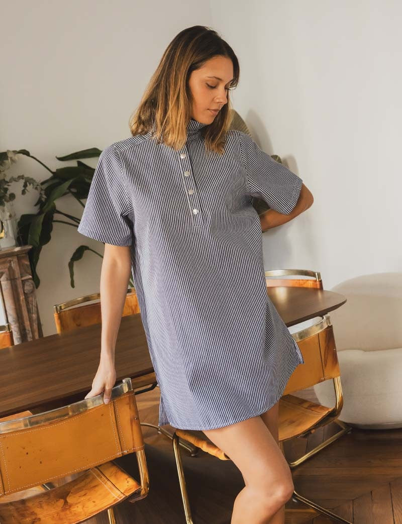 Robe marine à rayures Doma