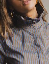 Chemise olive & bleue Fany