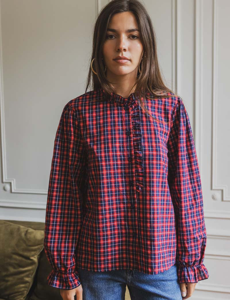 Blouse marine & rouge Malory