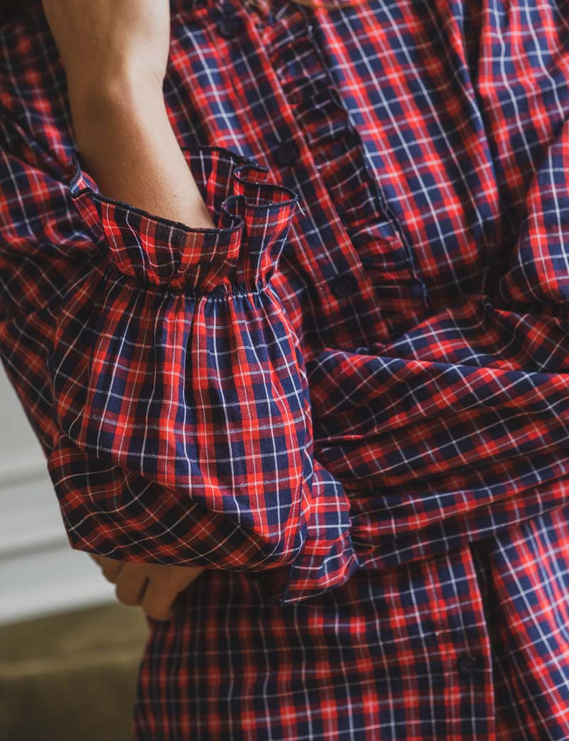 Blusa marina y roja Malory