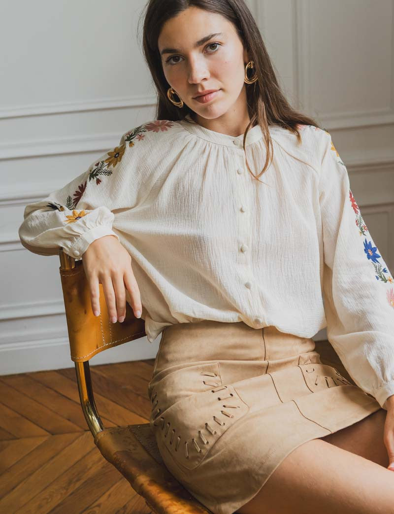 Hestia camel skirt
