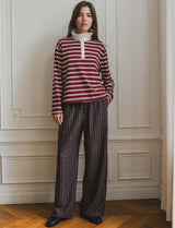 Pantalon gris & bordeaux Simon