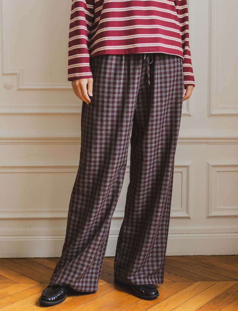 Pantalon gris & bordeaux Simon