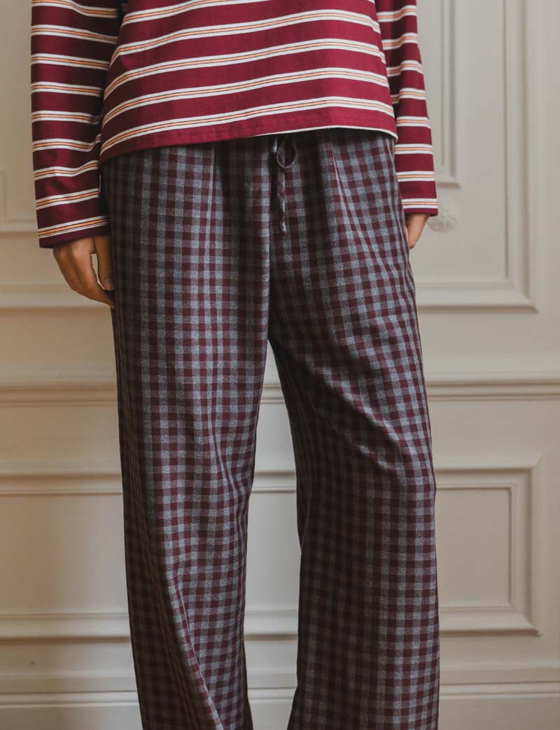 Pantalon gris & bordeaux Simon