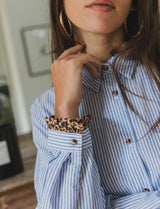 Chemise à rayures & léopard Andy