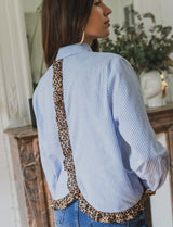 Chemise à rayures & léopard Andy