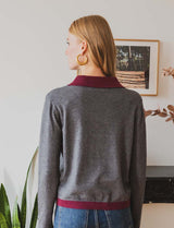 Polo gris & bordeaux Mike