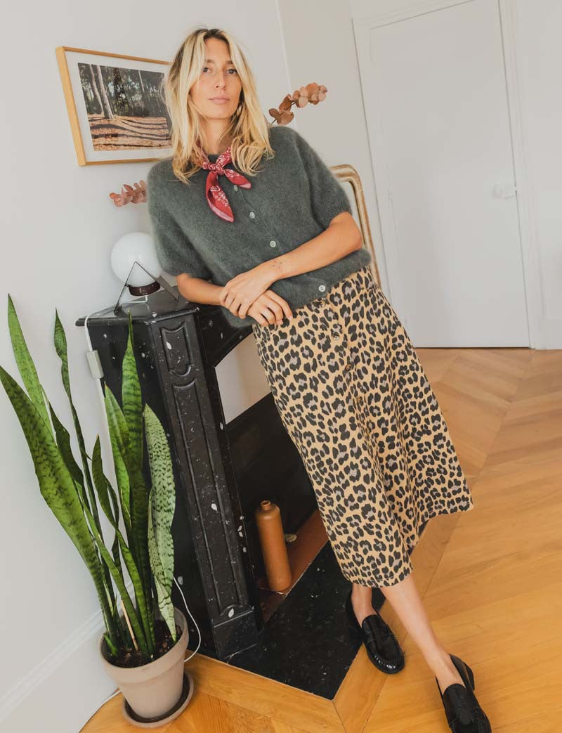Rocha leopard skirt