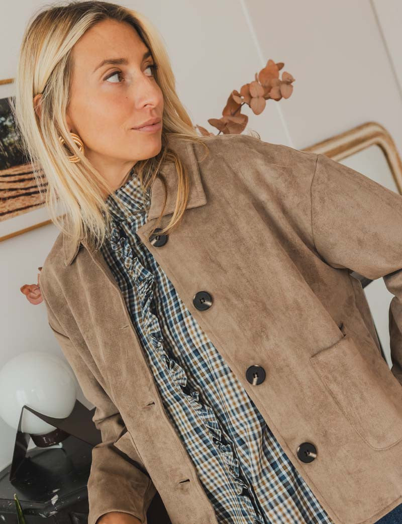 Chaqueta taupe Anor
