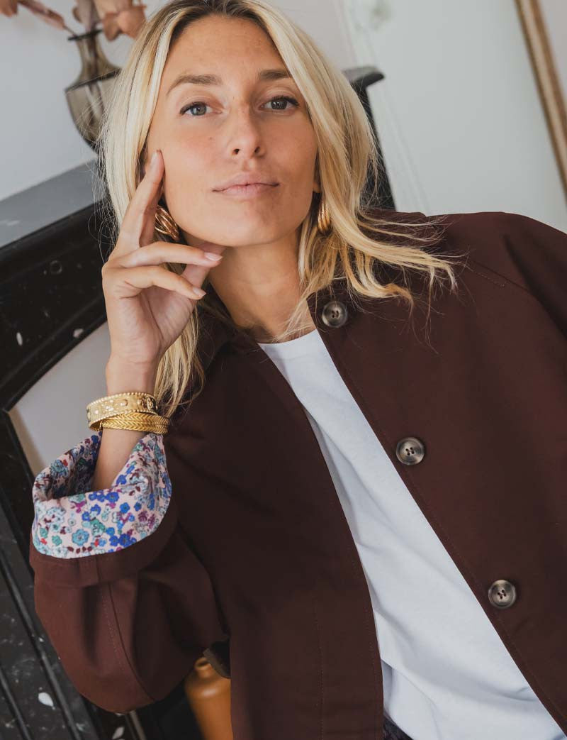 Silvio burgundy trench coat