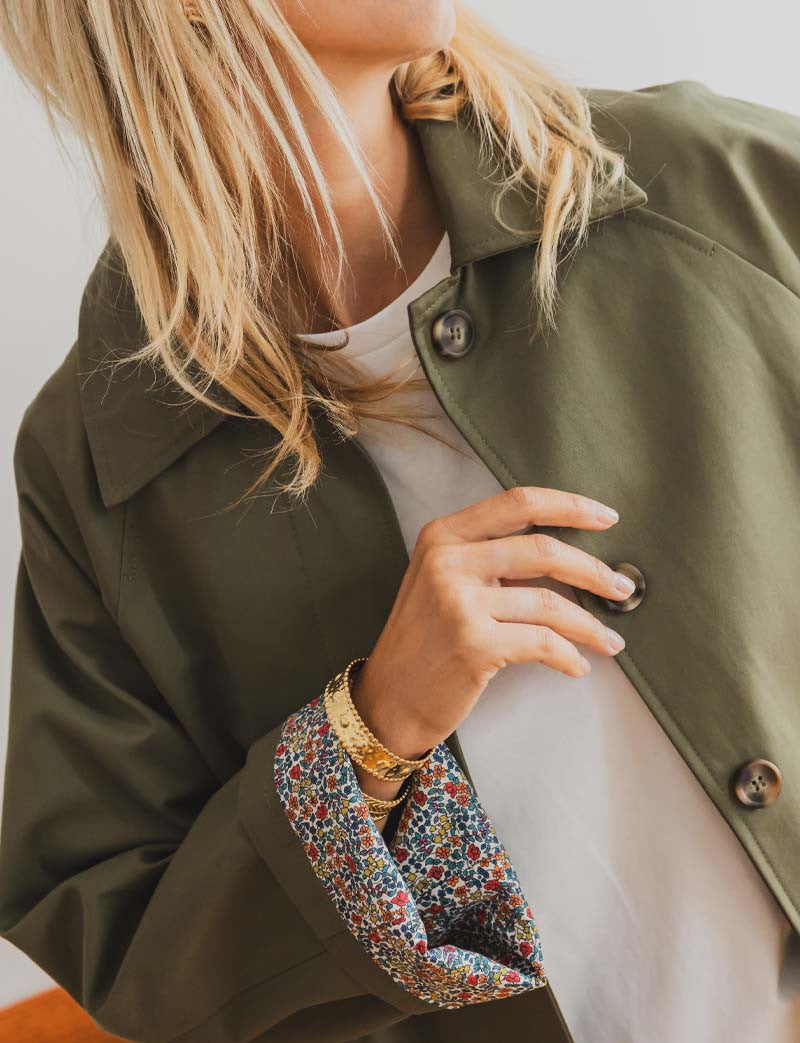 Silvio khaki trench coat