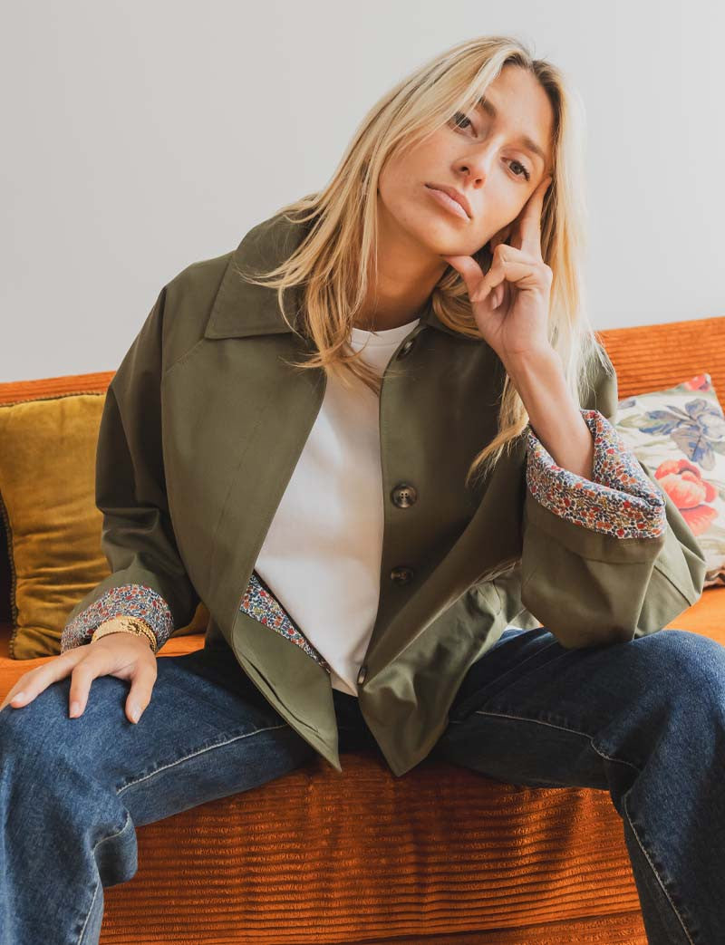 Silvio khaki trench coat