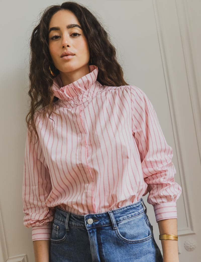 Chemise rose & rouge Fany