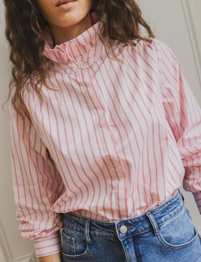 Chemise rose & rouge Fany