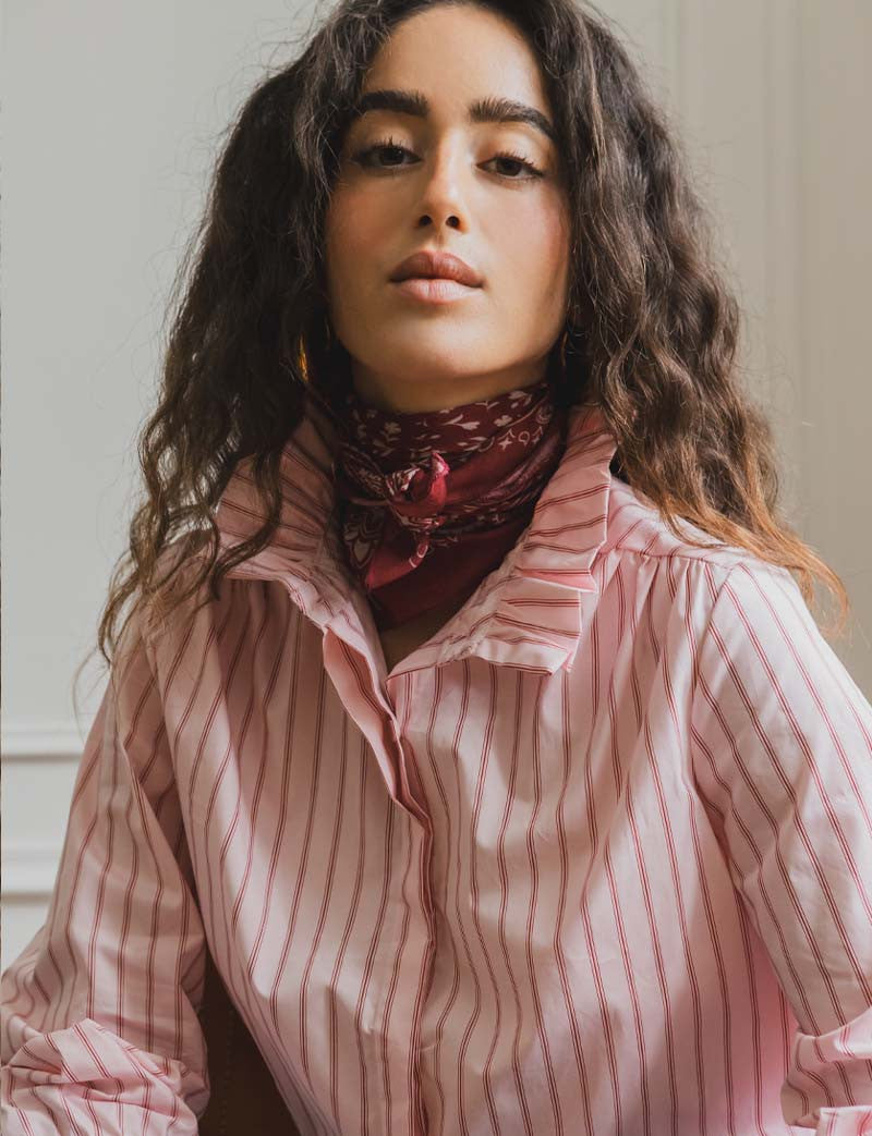 Chemise rose & rouge Fany