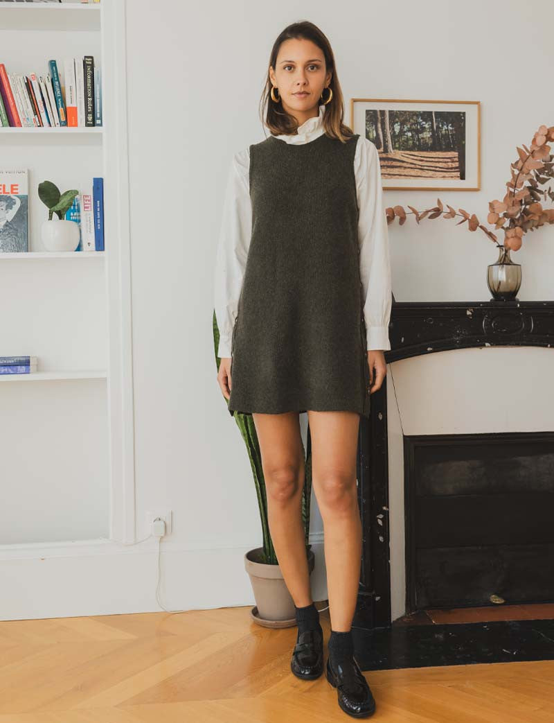 Vestido kaki Solna