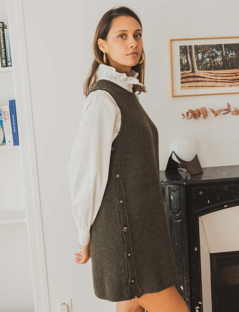 Vestido kaki Solna