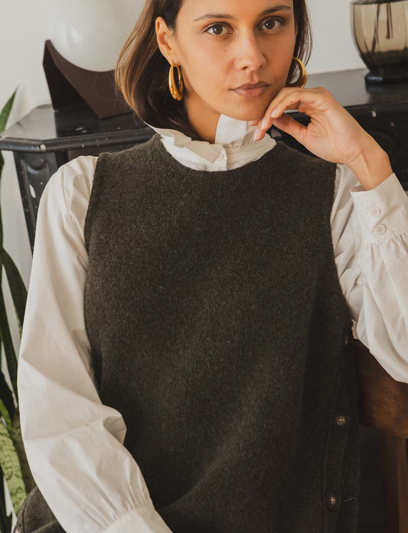 Vestido kaki Solna