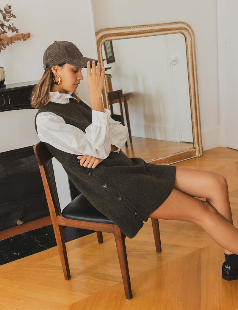 Vestido kaki Solna