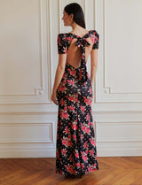 Robe noire fleurie Seville