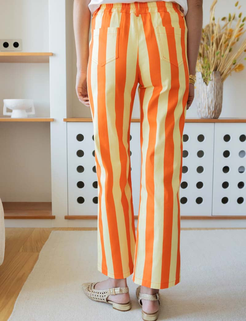 Aldo orange and yellow striped jeans